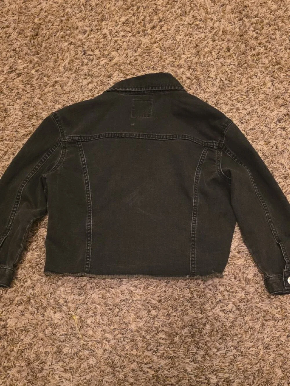 OshKosh B'gosh Girls' Black Denim Jacket with Button Front, Size 8